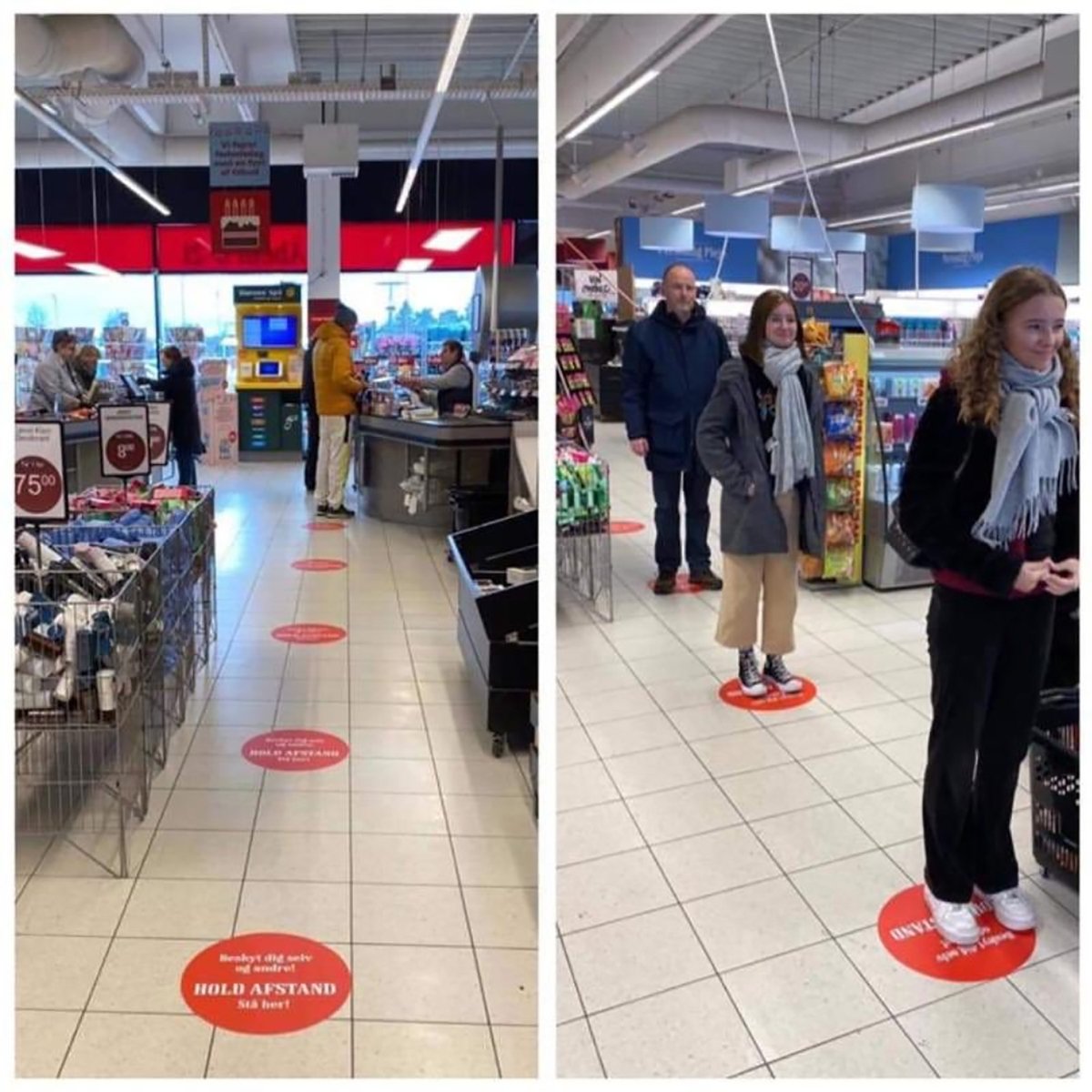 Podlahová samolepka rozostup