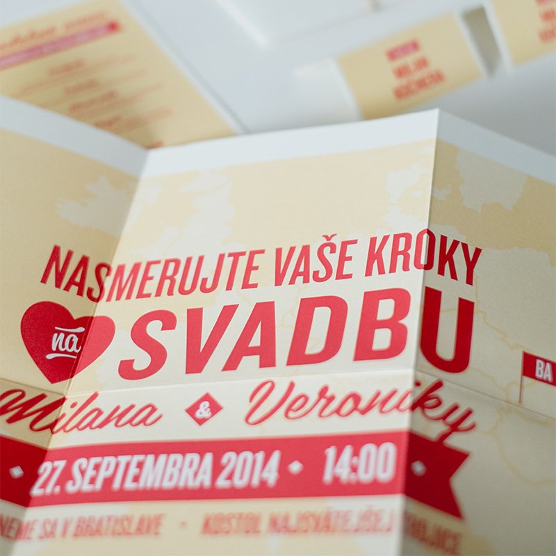 Svadobné oznámenia „Prstom na mape“