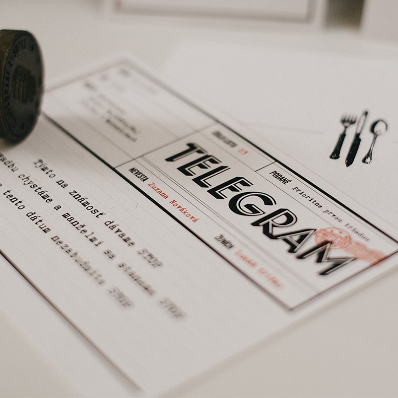Svadobné oznámenia „Telegram“