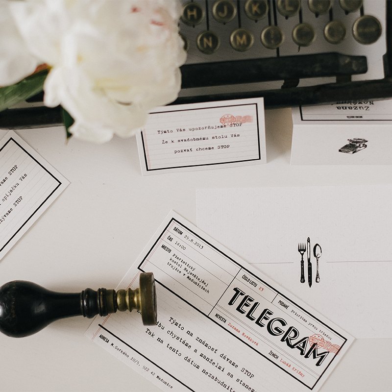 Svadobné oznámenia „Telegram“