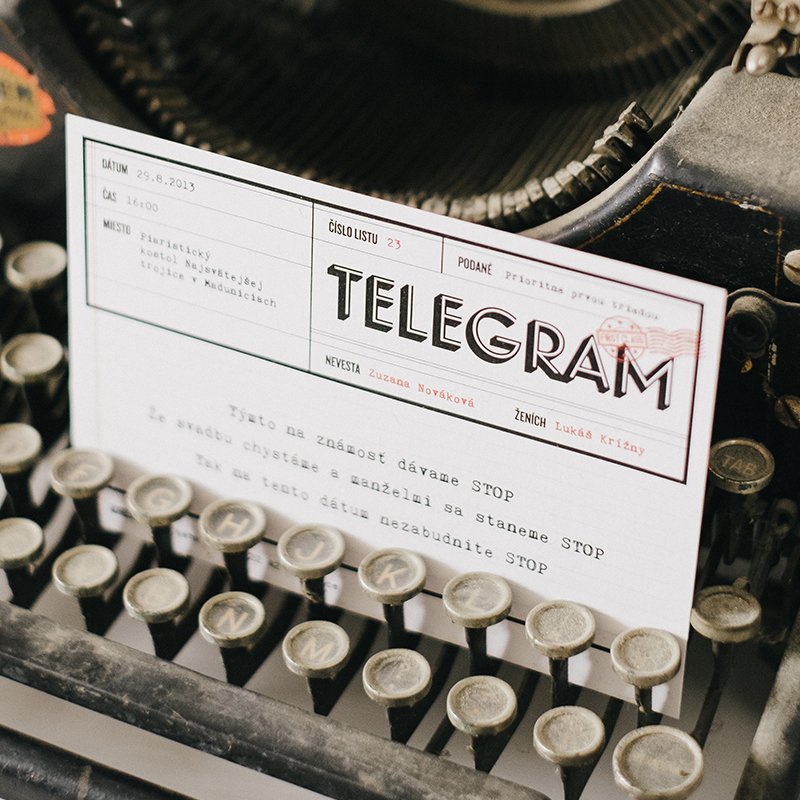 Svadobné oznámenia „Telegram“