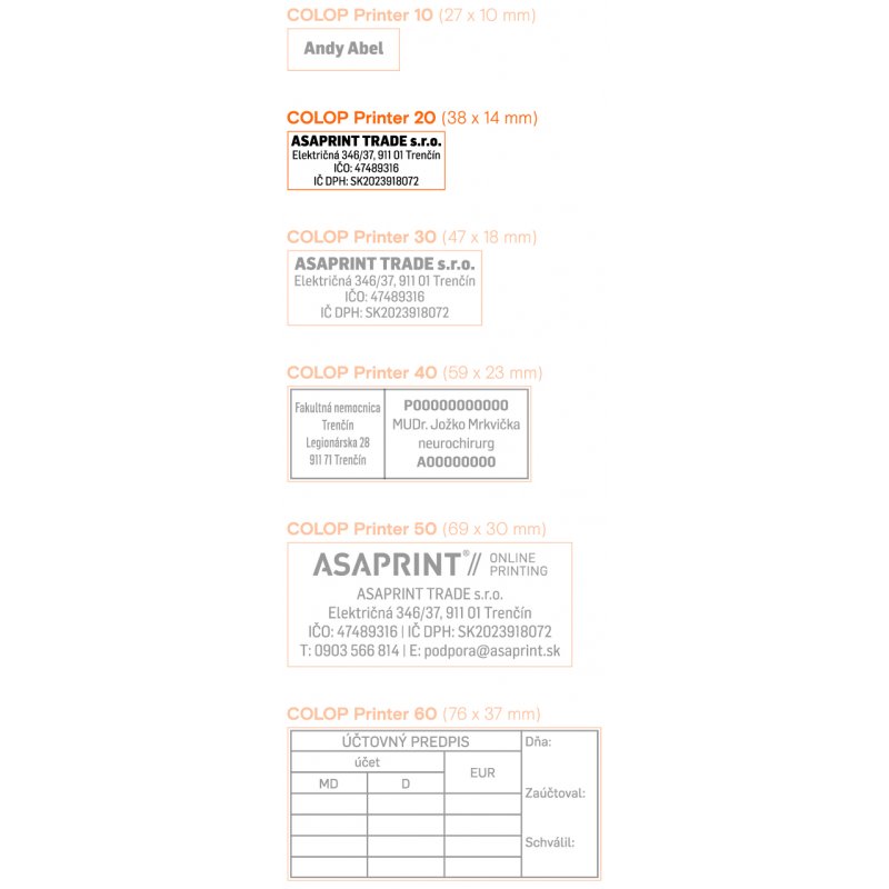 Pečiatka Colop Printer 20, 38 x 14 mm