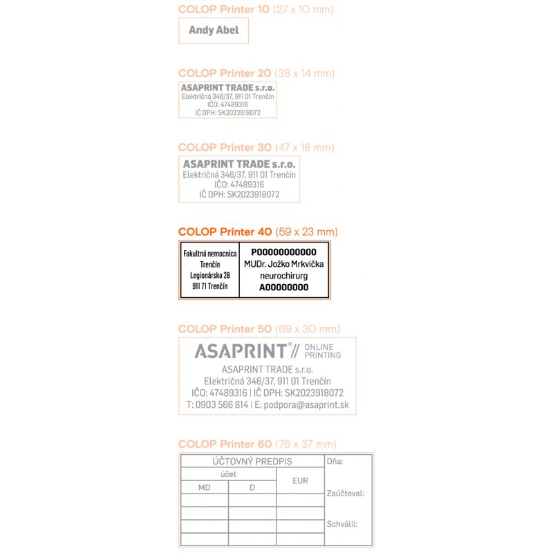 Pečiatka Colop Printer 40, 59 x 23 mm